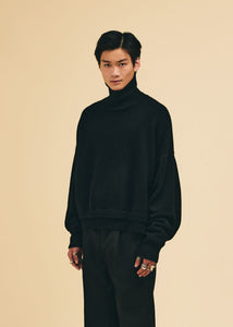 Isla Cropped Funnel Neck - Black