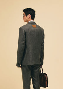 Delon Wool Tailored Blazer - Grey