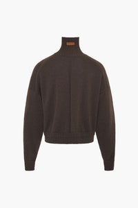 Isla Cropped Funnel Neck - Brown